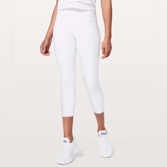 lululemon athletica Pants - Lululemon White All The Right Places Crop Leggings 23" Yoga Athletic Classic